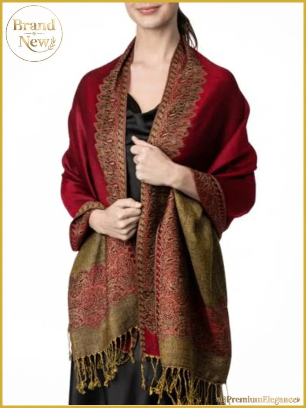 Viscose Acrylic Pashmina Shawl Wrap Women Paisley Evening Scarf